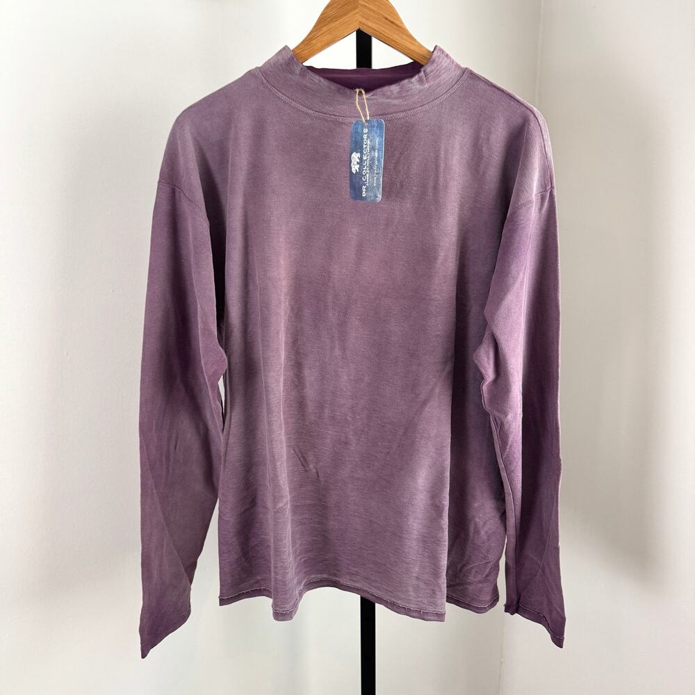 Dr. Collector's Hammer Cotton Sunfaded Smoke Black Shirt Large NEW Purple LS